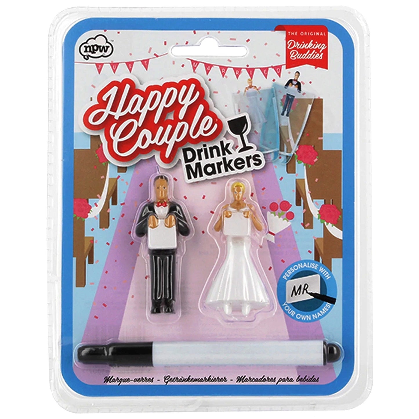 bride & groom drink markers  -- 61 per box