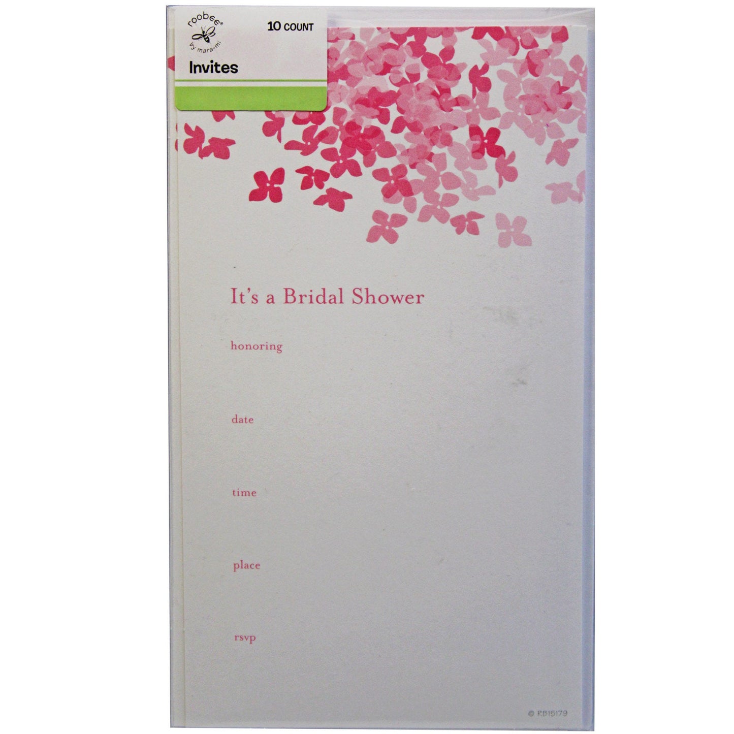 pink hydrangea bridal shower invitations  -- 36 per case