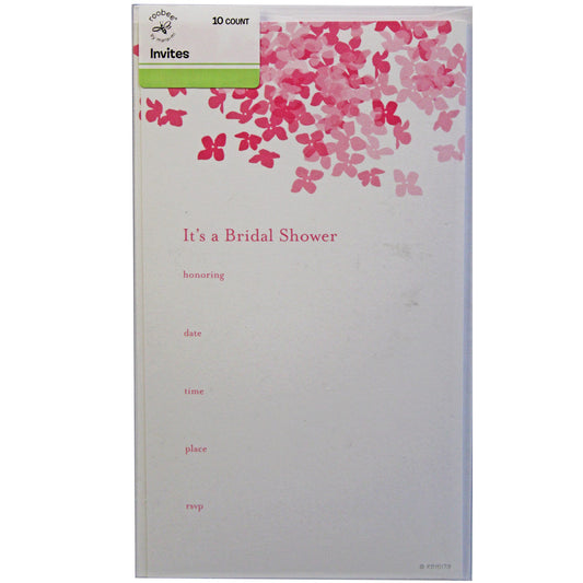 pink hydrangea bridal shower invitations  -- 36 per case