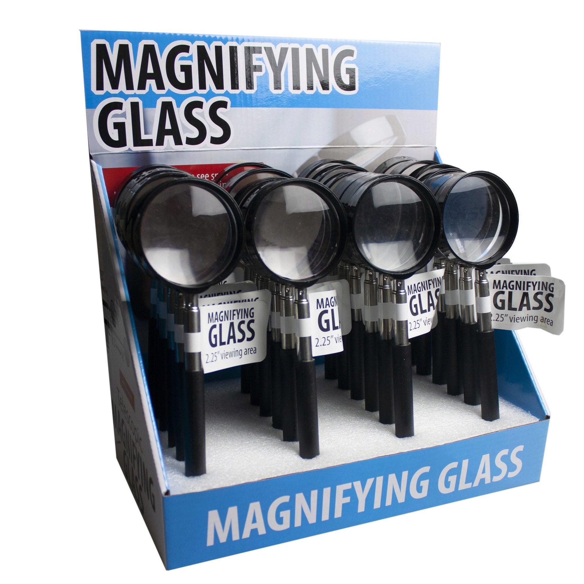 5x extending magnifier with telescoping handle countertop display -- 17 per box