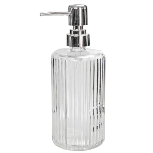 400ml vertical striped glass bottle with pump -- 18 per box