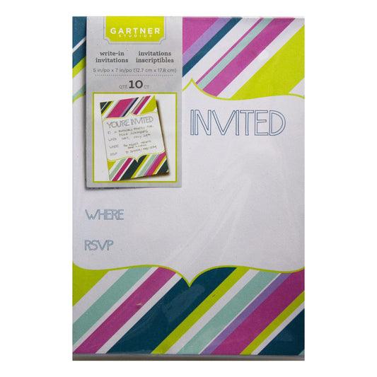 write-in invitations set - 10 count -- 36 per case