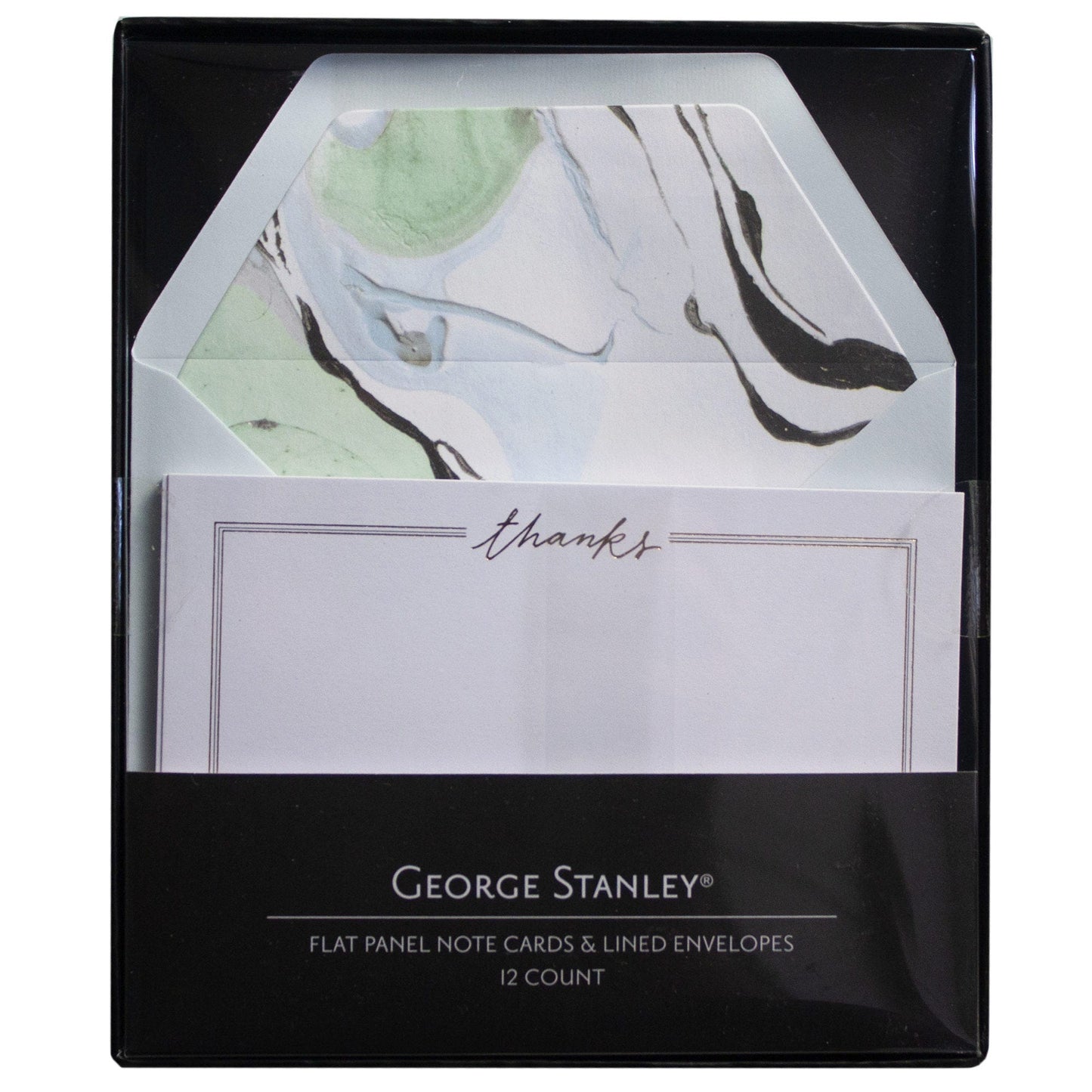 green marble thank you cards -- 12 per case