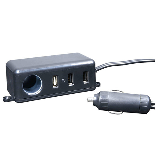 craig car charging power hub - 1 dc port & 3 usb ports - -  -- 5 per box