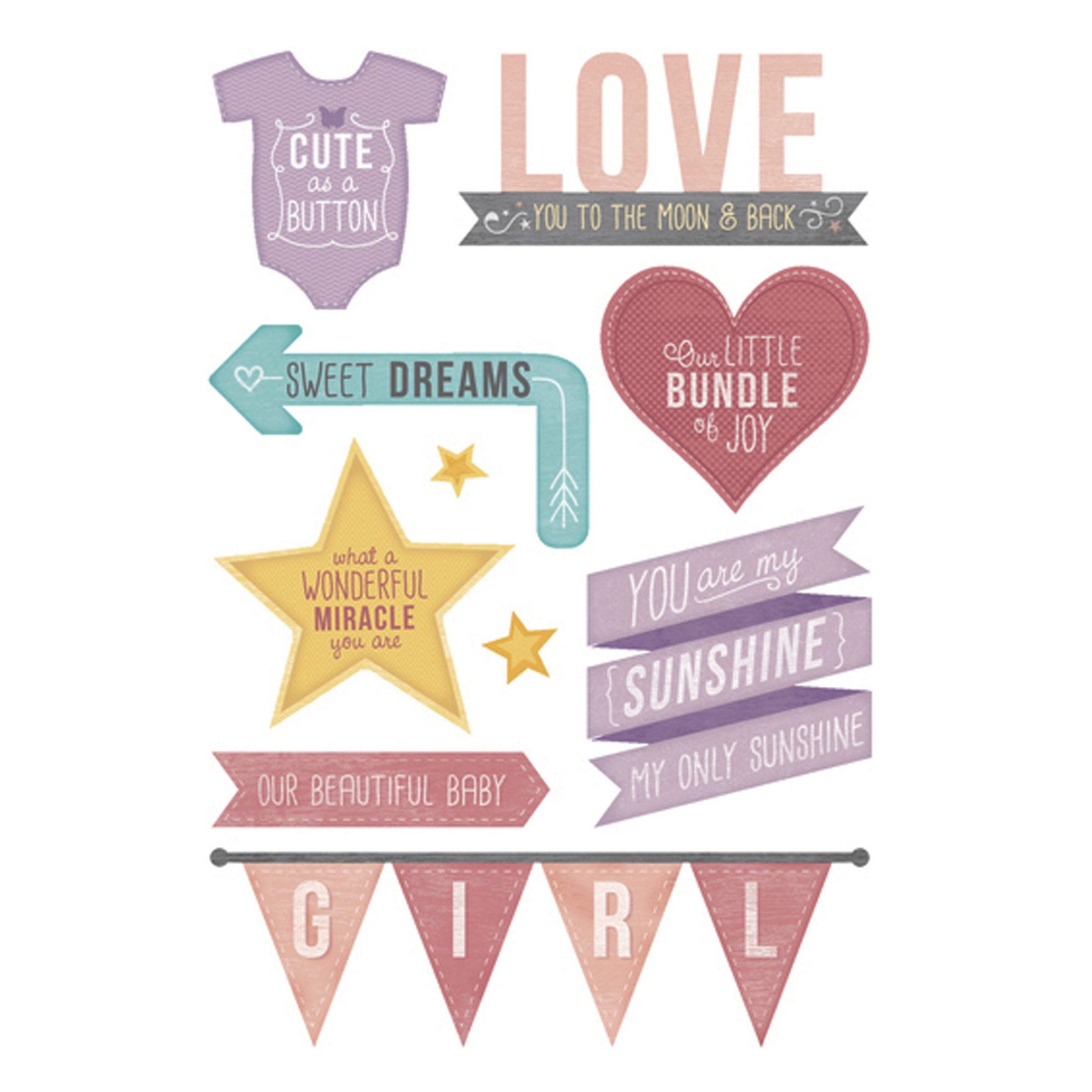 momenta 10 piece baby girl foam stickers -  -- 86 per box