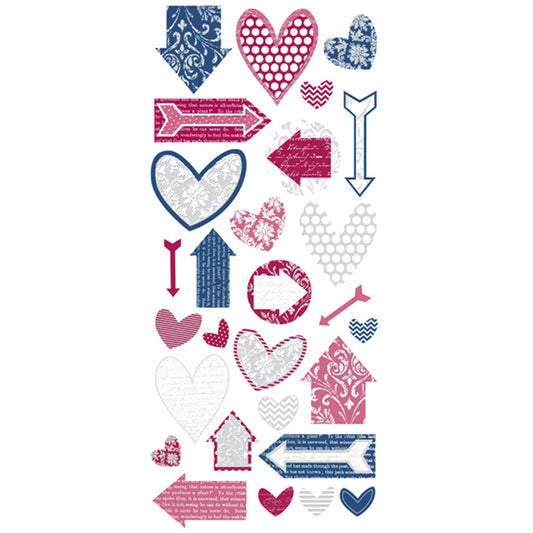 28 piece romantic design stickers - bulk  -- 86 per box