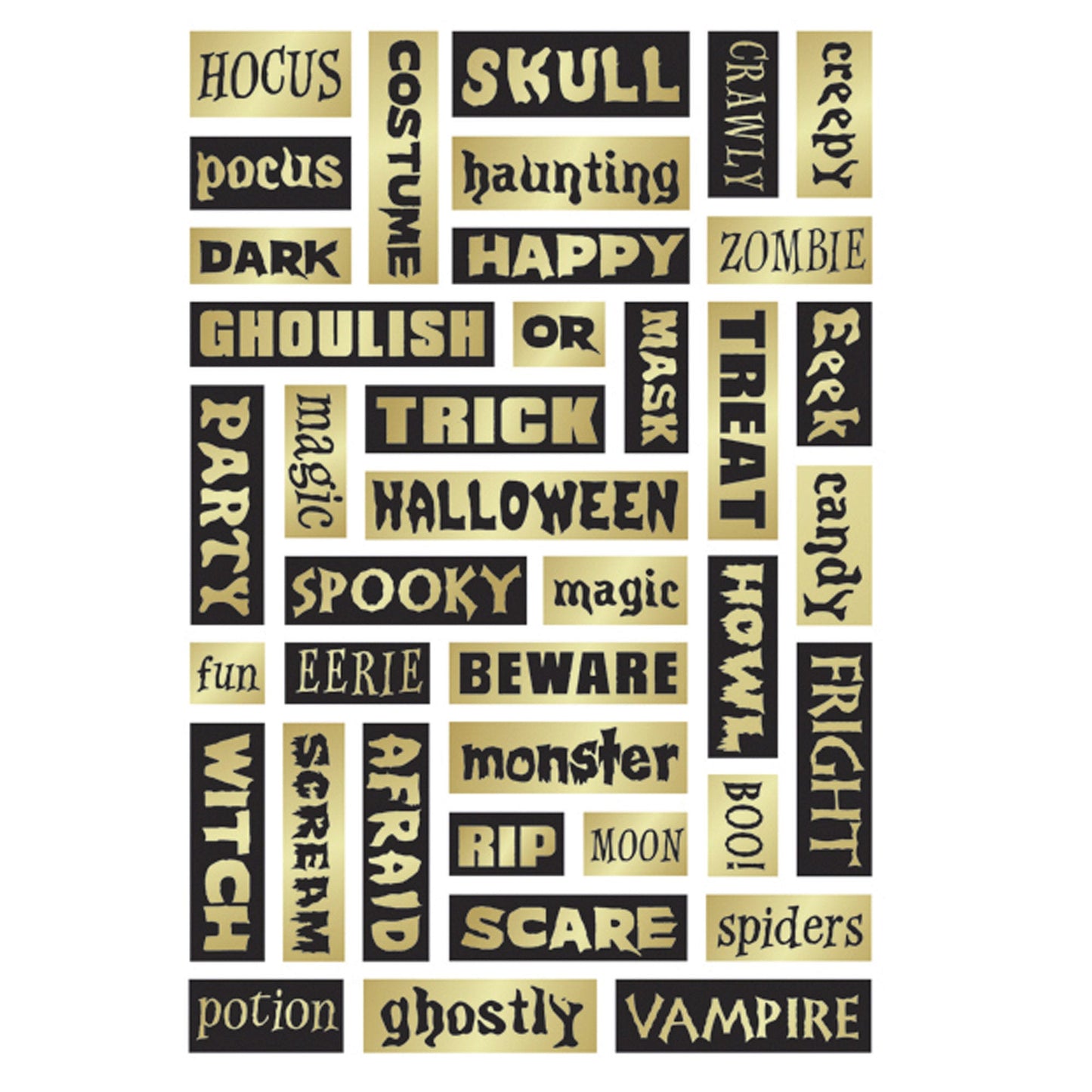 momenta foam stickers - 39 halloween phrases  -- 86 per box