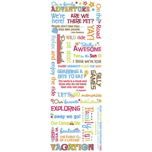 momenta vacation stickers - 29 phrases - aa pack -- 86 per box