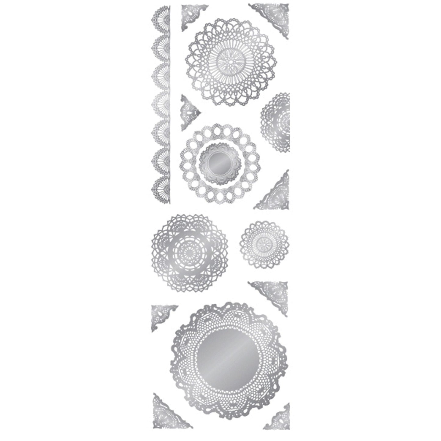 silver doily stickers by momenta - 15 piece  -- 86 per box