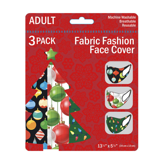 adult christmas ornaments & lights face masks - aa pack -- 30 per box