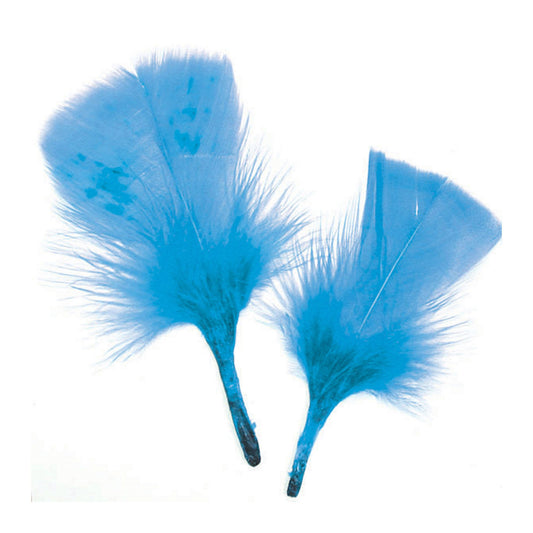 light blue craft feathers -  -- 56 per box