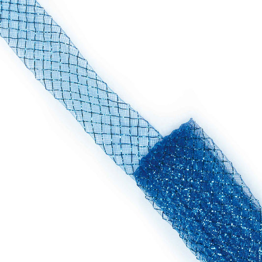 blue mesh ribbon 8 meters - 4.5 cm  -- 56 per box