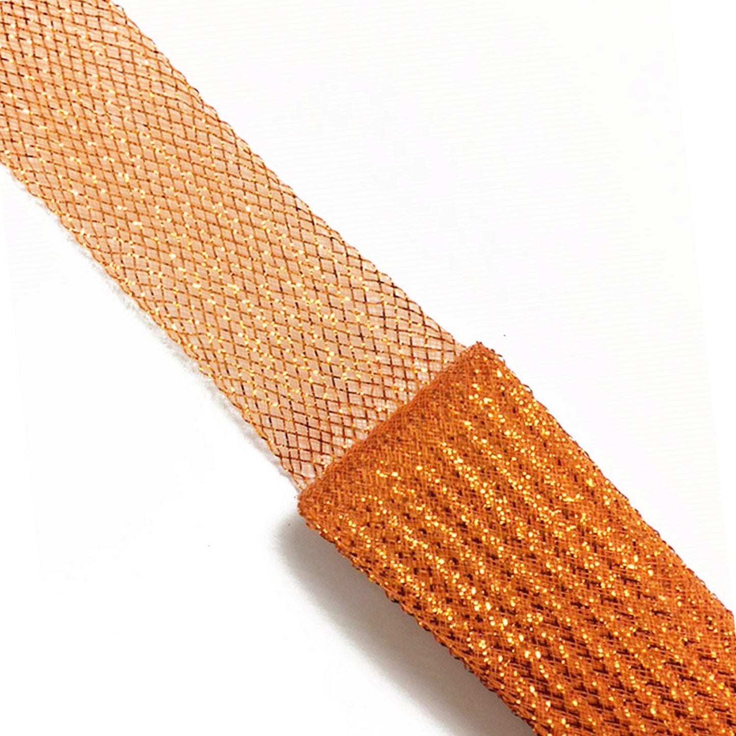 4m x 6.5cm mesh ribbon - orange  -- 56 per box