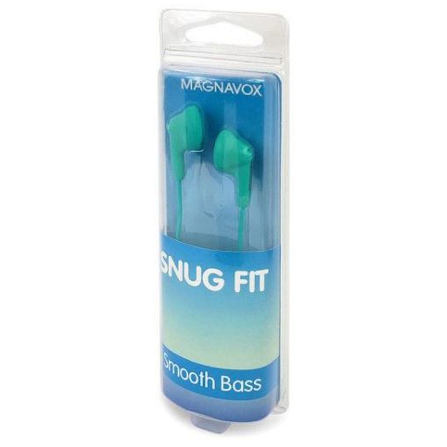 magnavox snug fit stereo earbuds - teal - 40 pack -- 25 per box