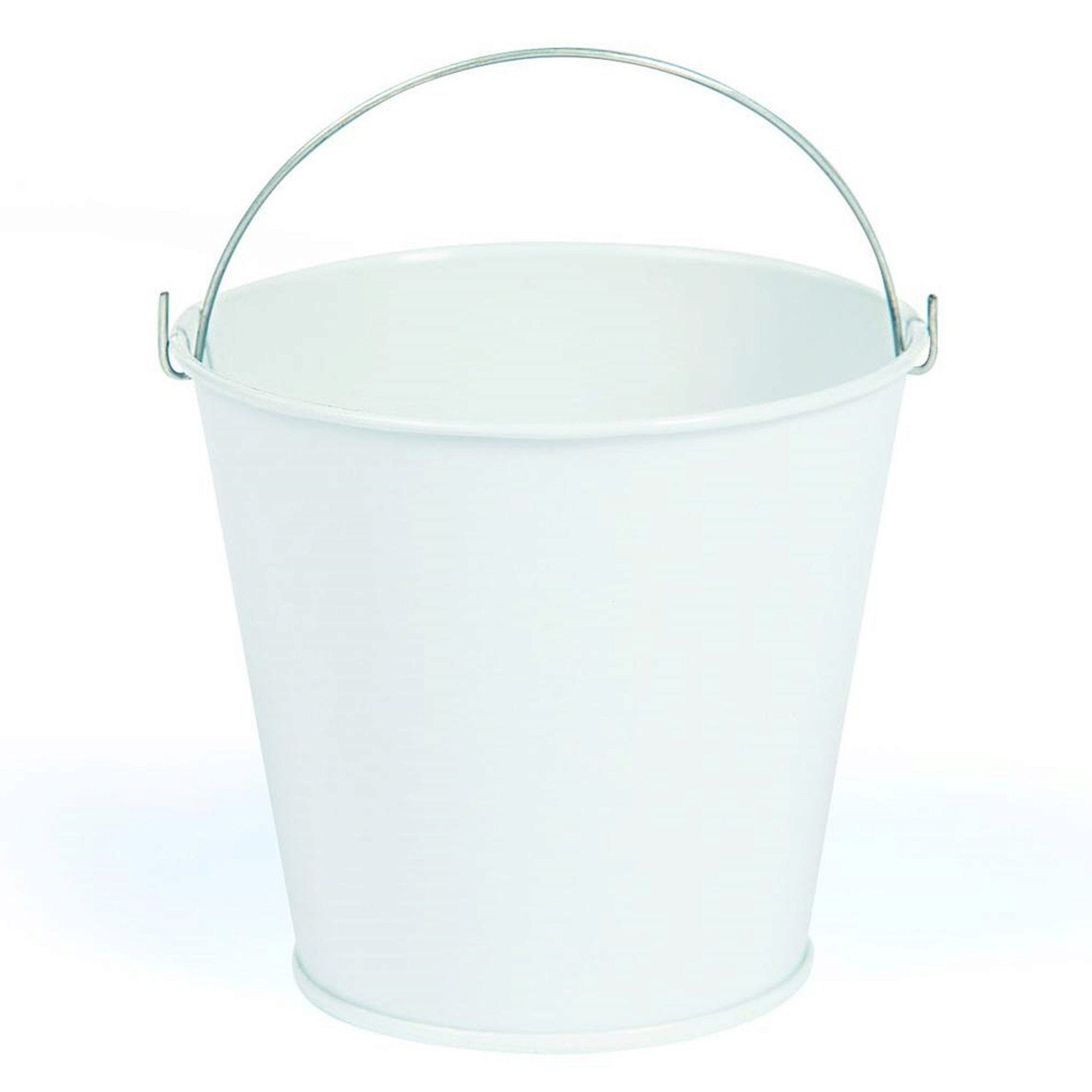 small white tin pail with handle  -- 40 per box