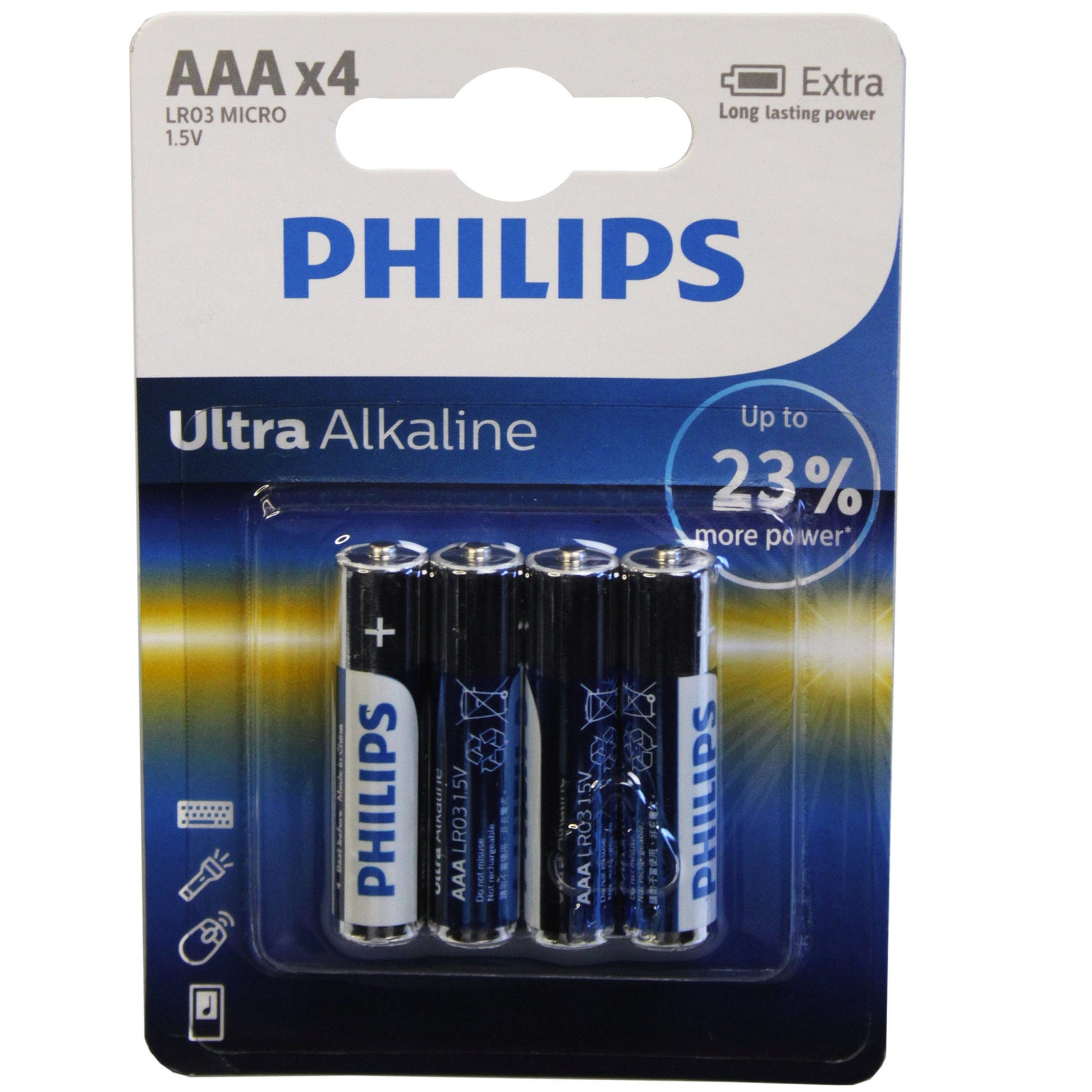 philips ultra alkaline aaa batteries - 4 pack -  -- 17 per box