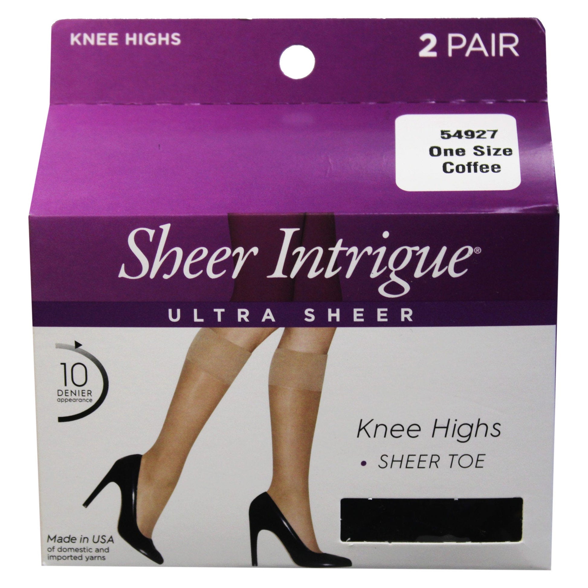 sheer intrigue pantyhose - coffee brown - 2 pack -- 36 per case