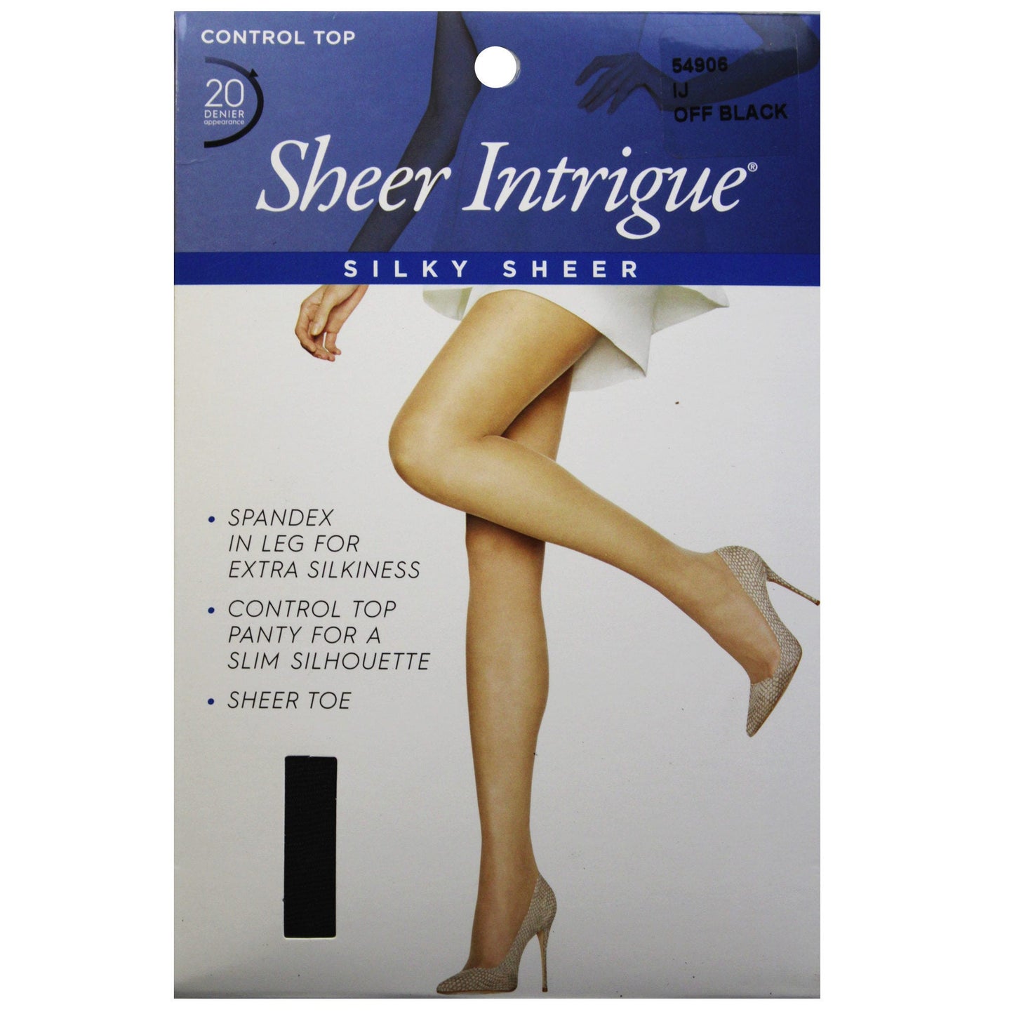 sheer intrigue control top pantyhose xxl - 48 pack - off black -- 45 per box