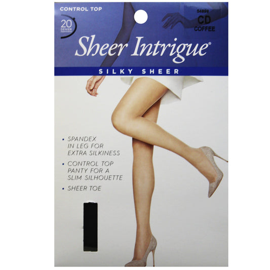 sheer intrigue coffee brown pantyhose - medium size -- 33 per box