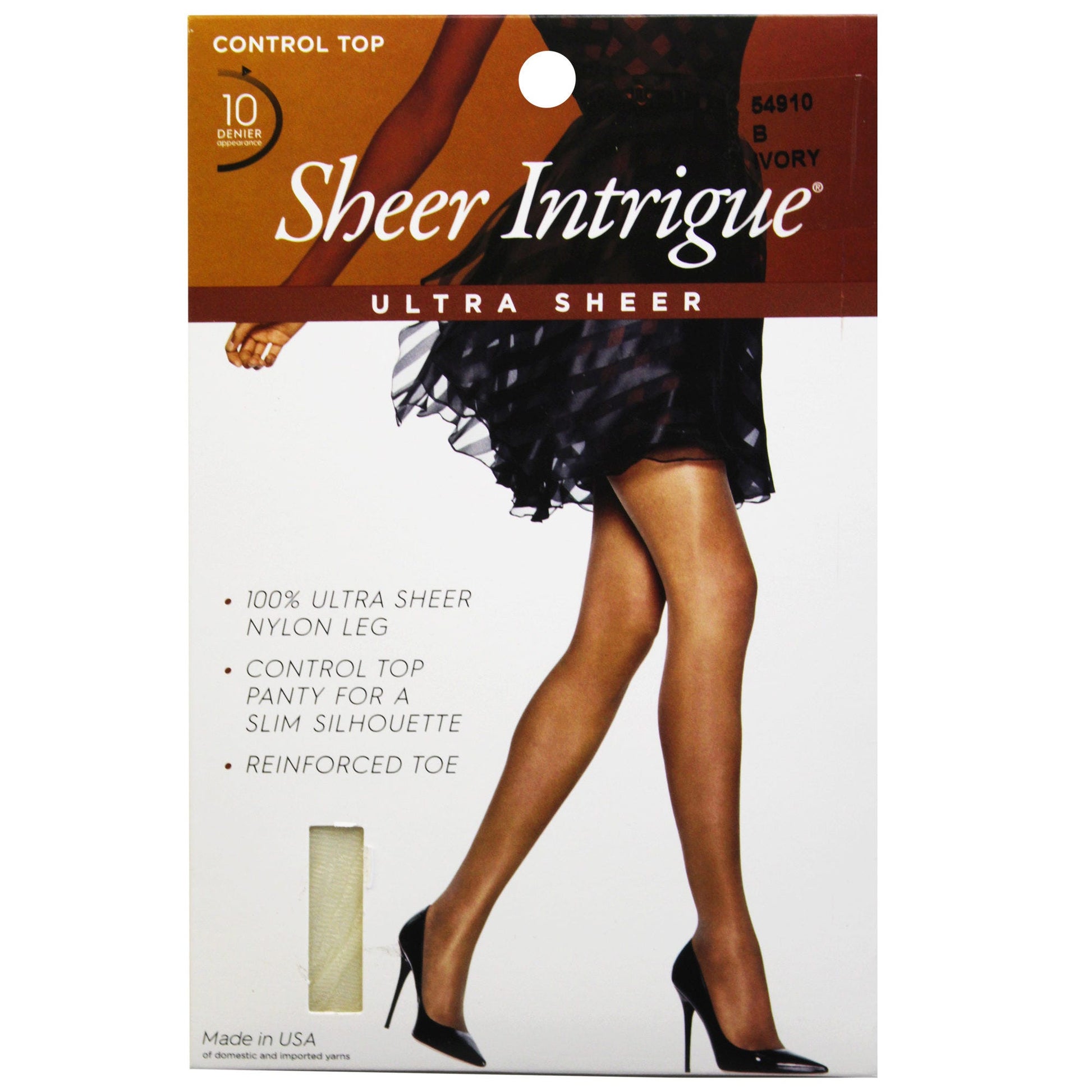 sheer intrigue pantyhose - ultra sheer control top  -- 45 per box