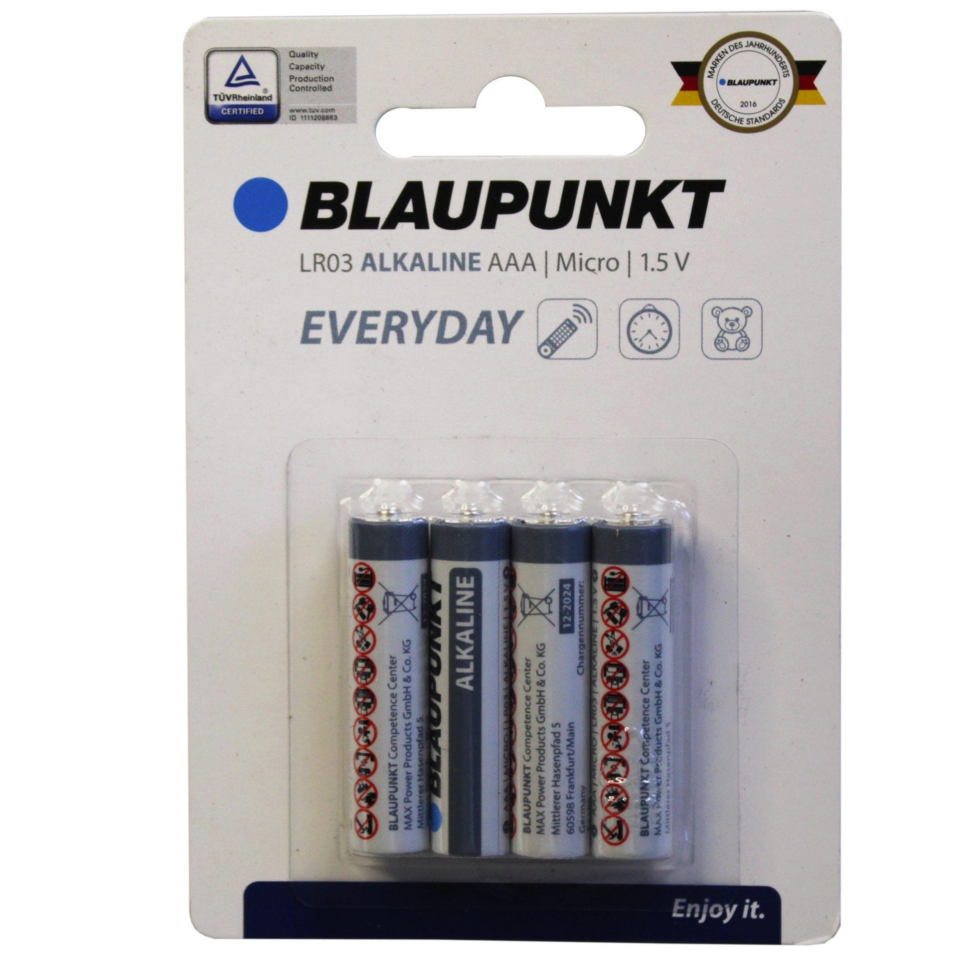 blaupunkt everyday alkaline aaa batteries - 4 pack  -- 20 per box