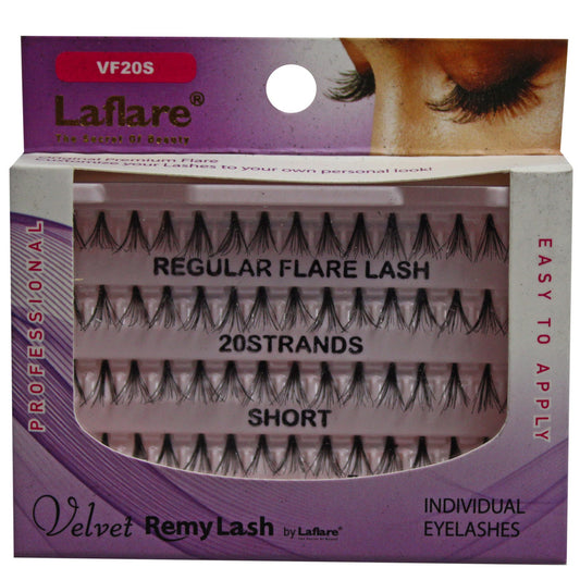 velvet flare 20 strand short individual eyelashes - bulk 720 pack -- 52 per box