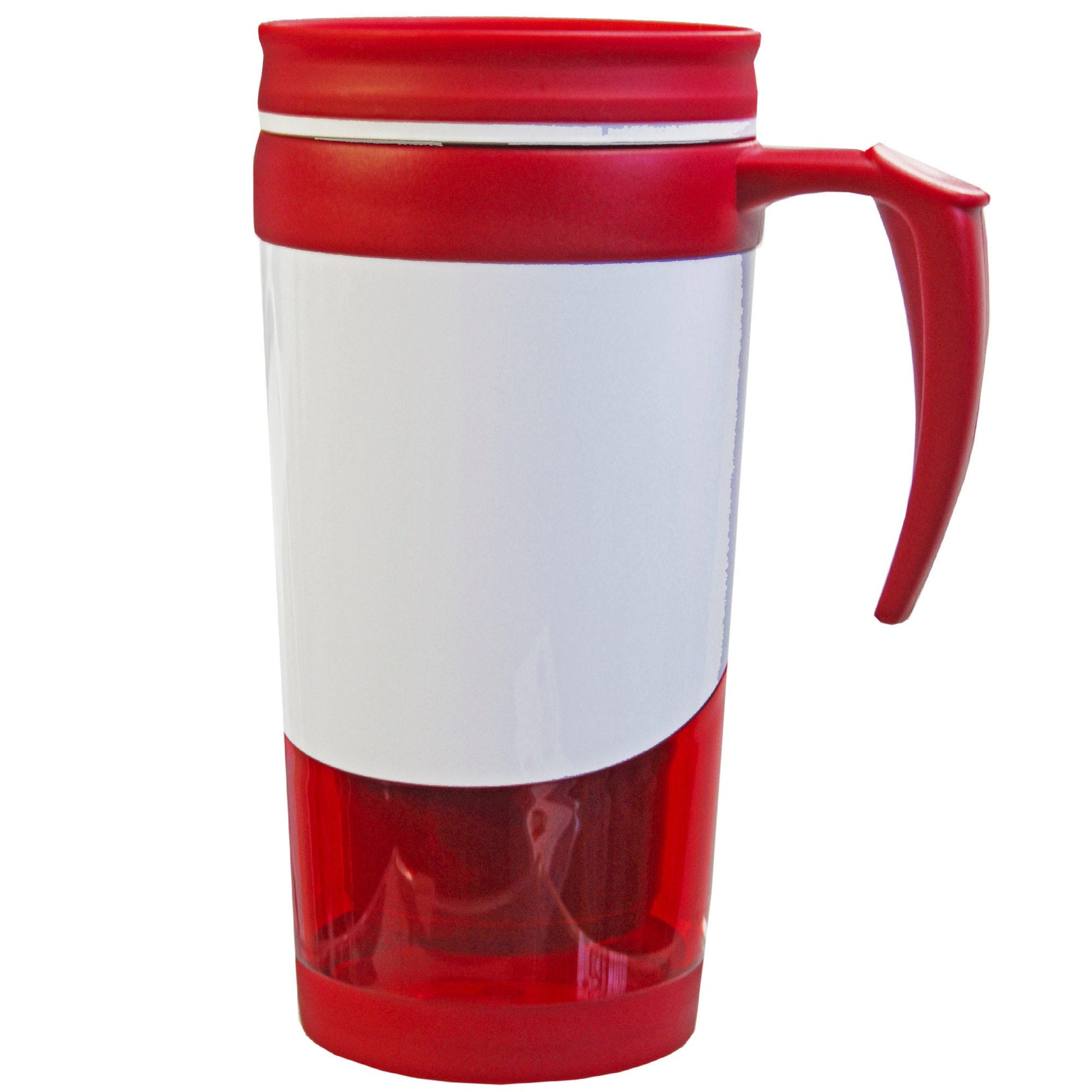 red 16 oz double wall tumbler mug with handle - gift box included -- 17 per box