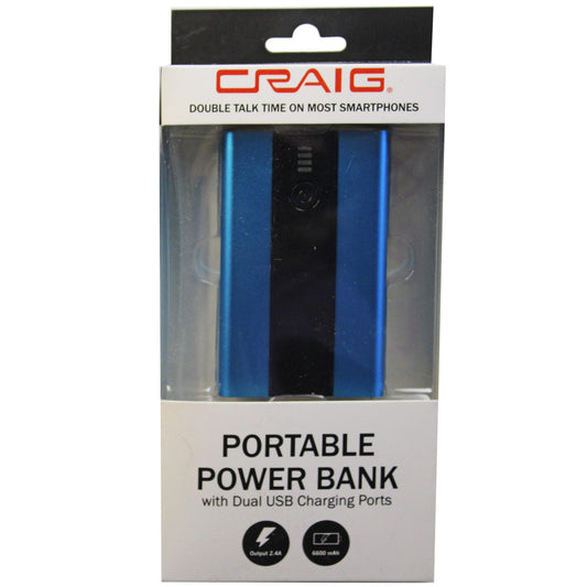 craig 6600 mah dual usb portable power bank -- 4 per box