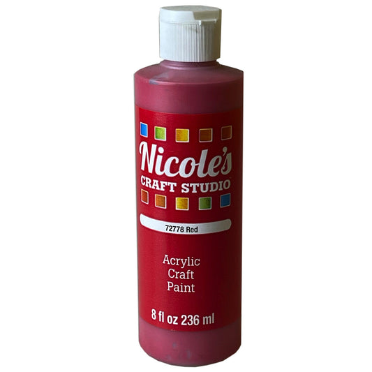 nicoles 8 oz acrylic craft paint in red -- 12 per case