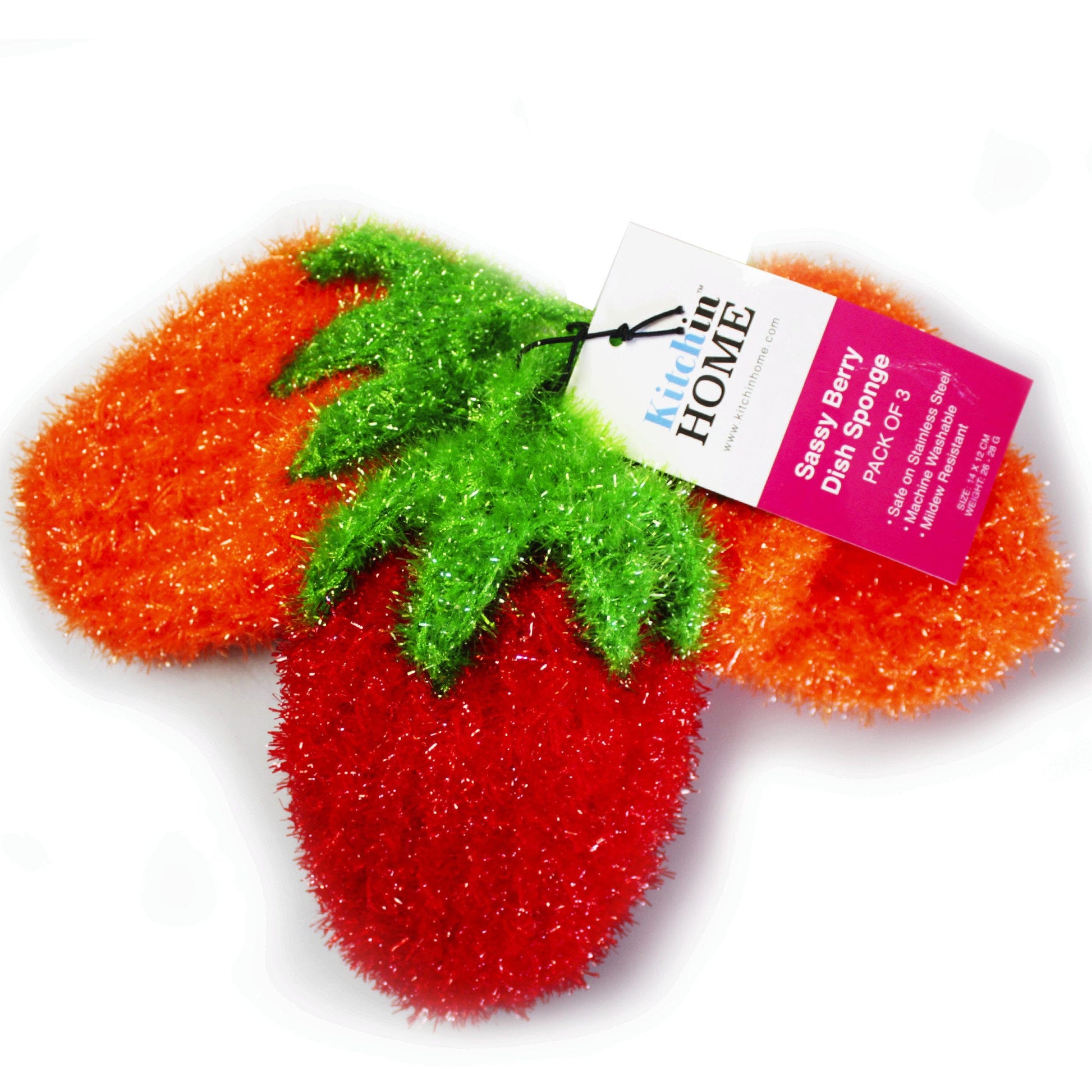 3 pack strawberry sponges - red orange orange -- 23 per box