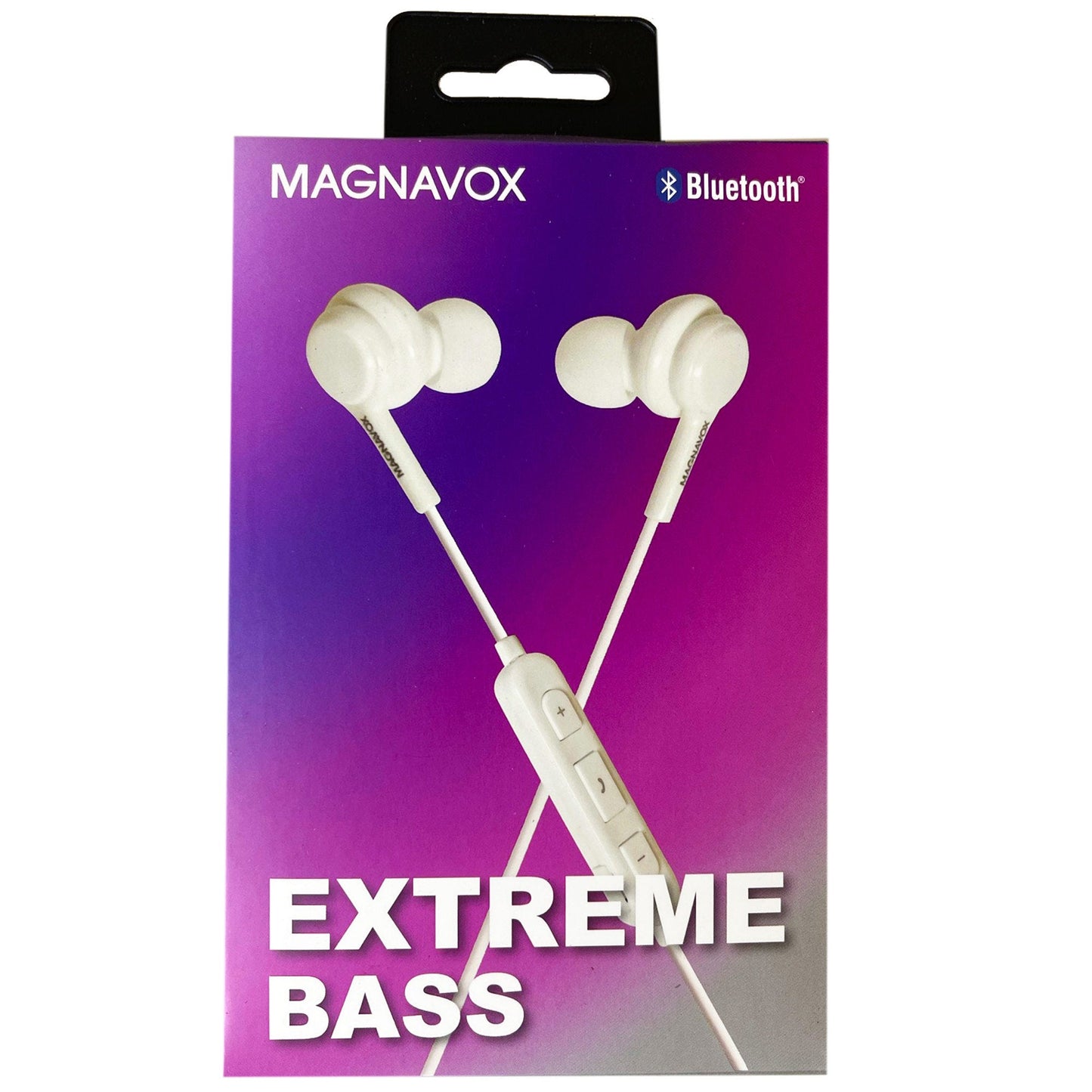 magnavox extreme bass bluetooth earbuds with microphone - white -- 6 per box