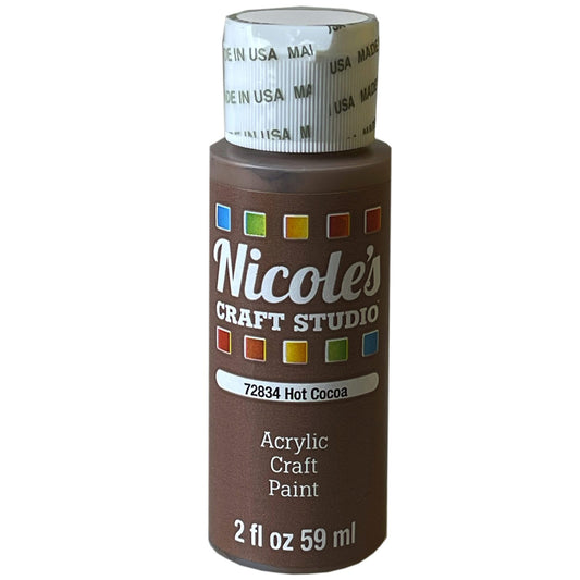 nicoles 2oz acrylic craft paint - hot cocoa  -- 24 per case