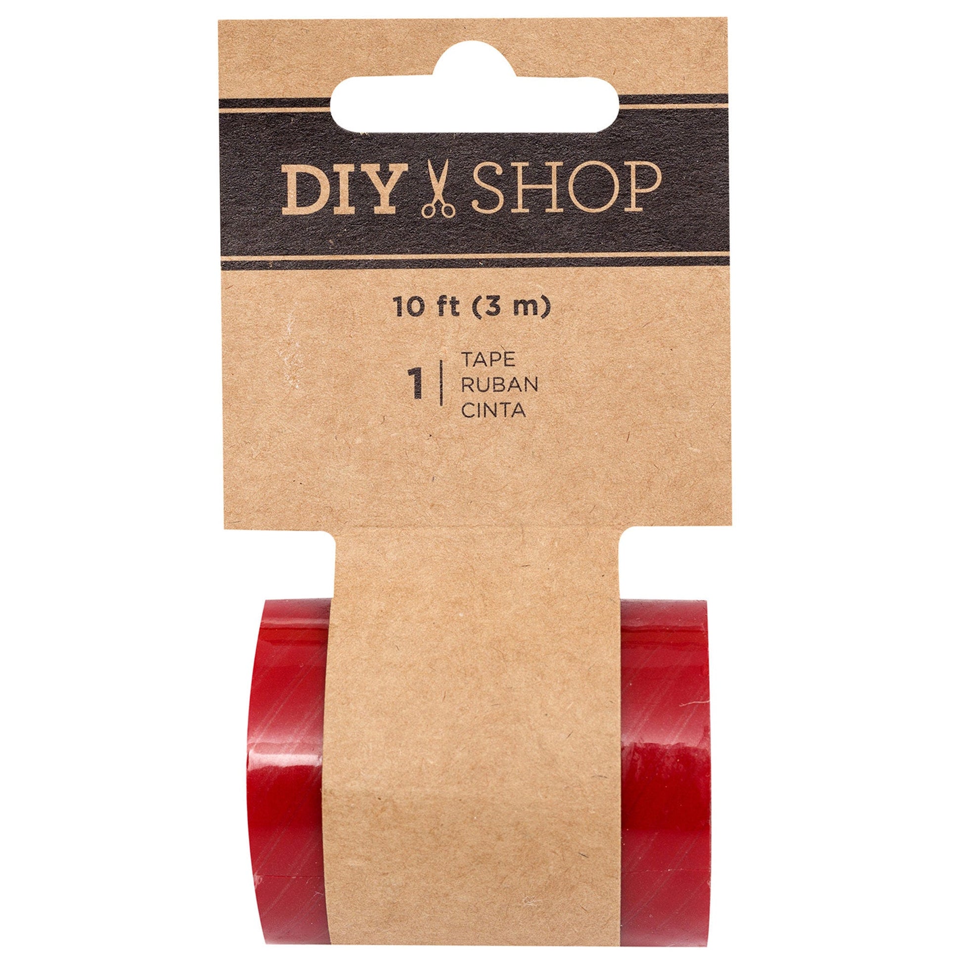 diy shop red stripe transparent tape -- 30 per case