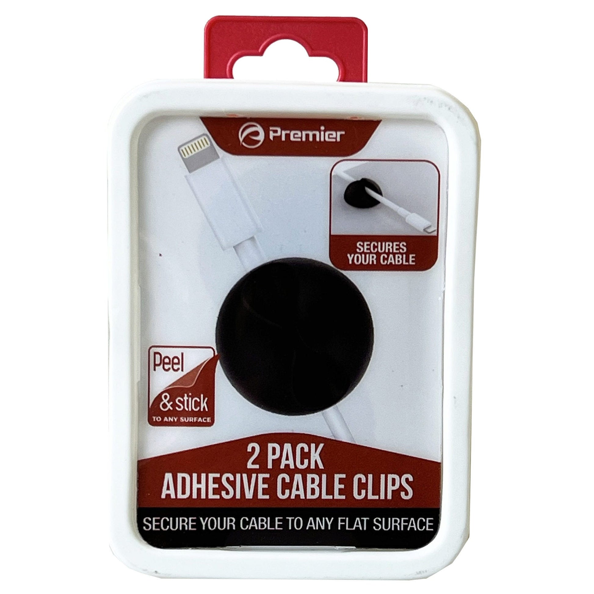 adhesive cord cable clip organizers - 2 pack -- 42 per box