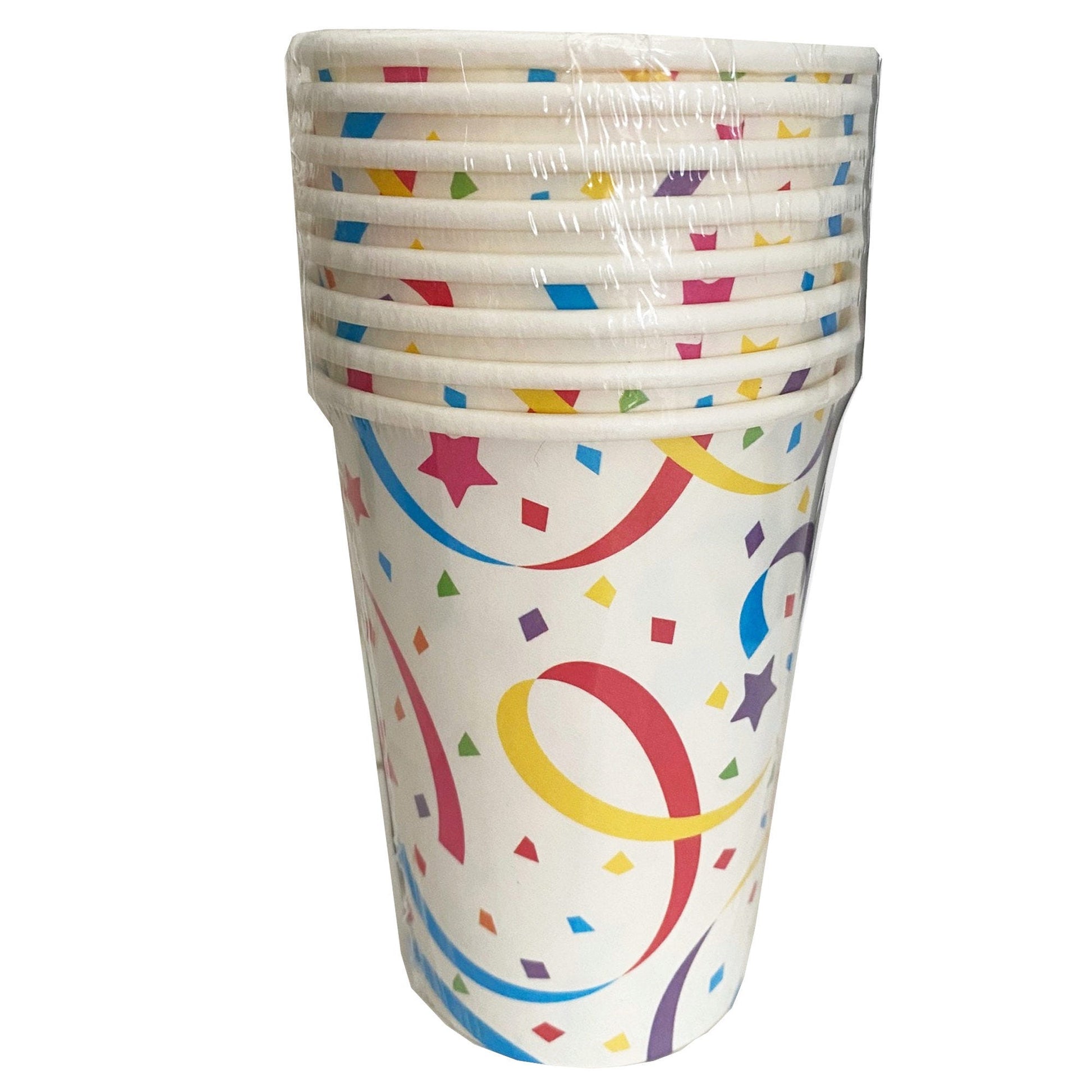 birthday streamers 9oz party cups - bulk  -- 71 per box