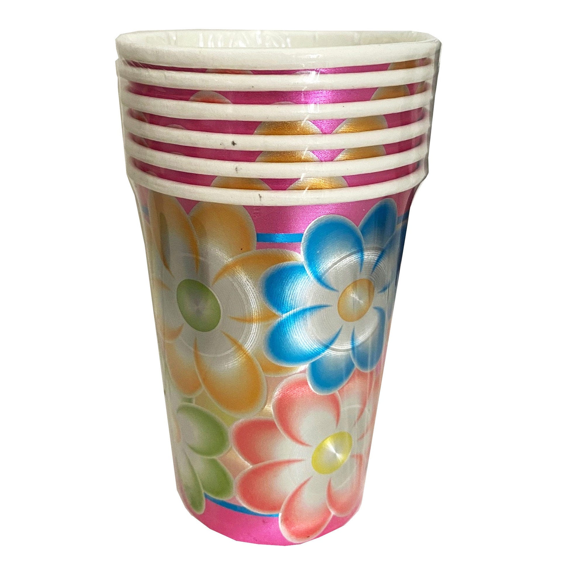 birthday flower embossed cups - 9oz  -- 71 per box