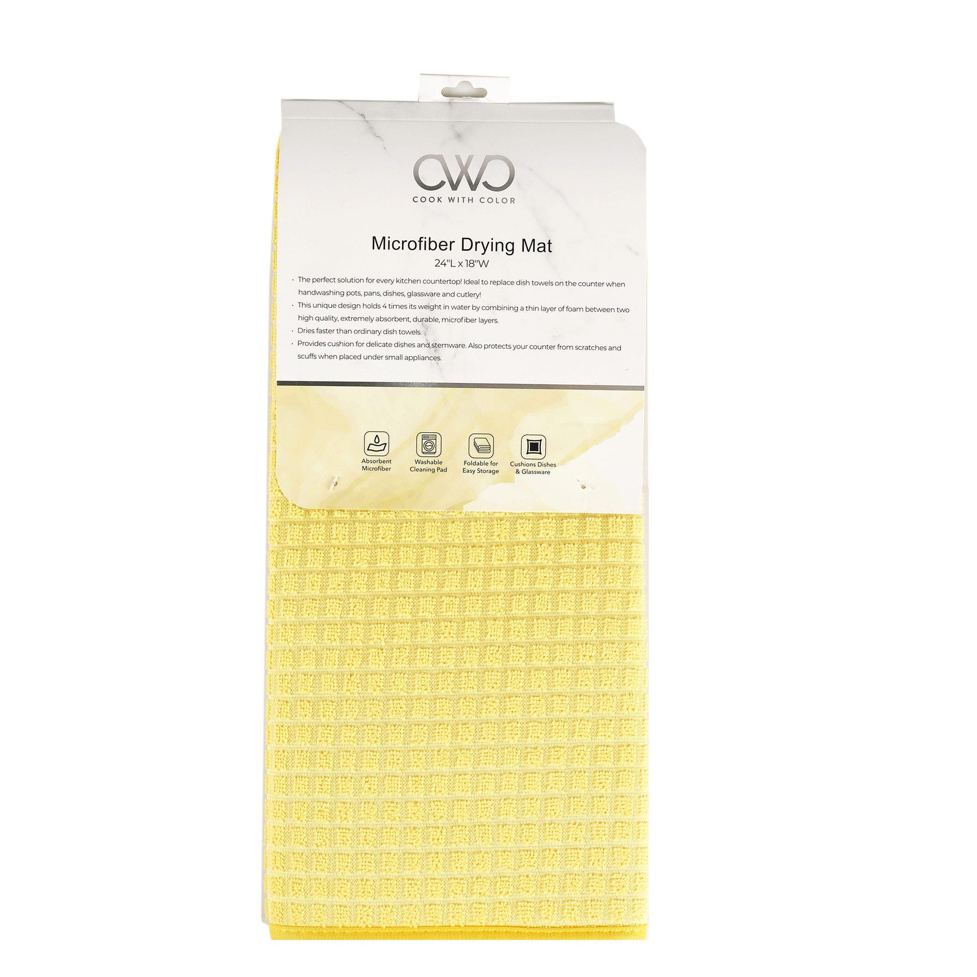 lemon yellow 18x24 microfiber dish drying mats -- 9 per box