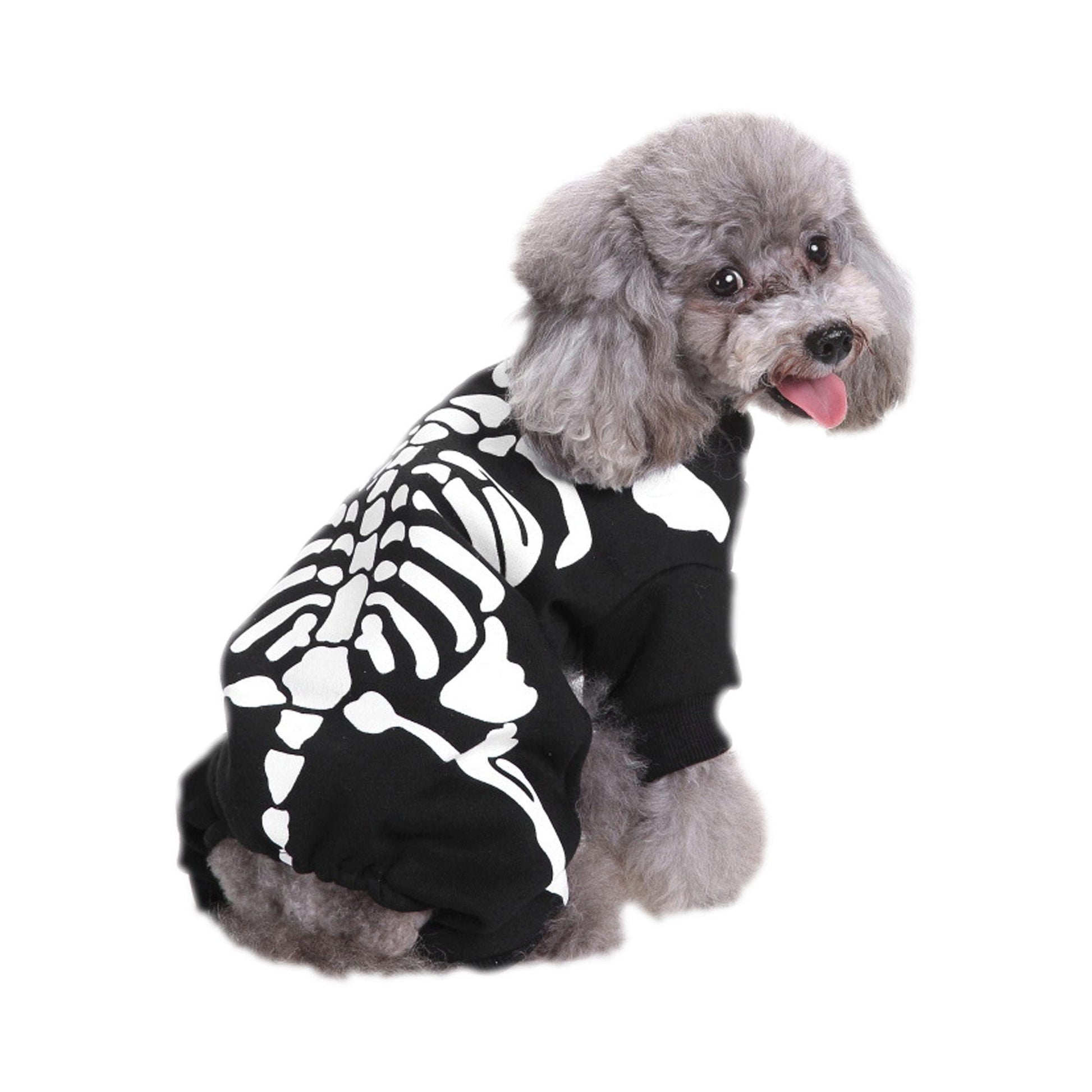 pet skeleton jumpsuit halloween costume -- 3 per box