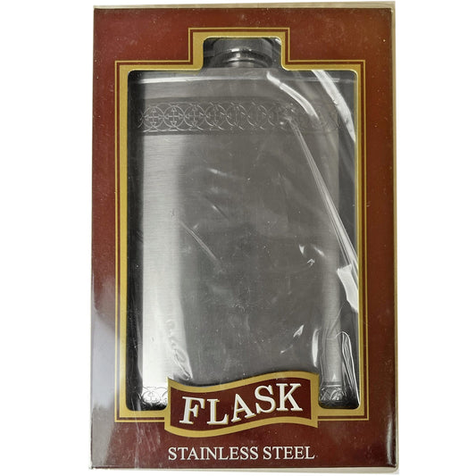 8oz stainless steel flask with borders  -- 11 per box