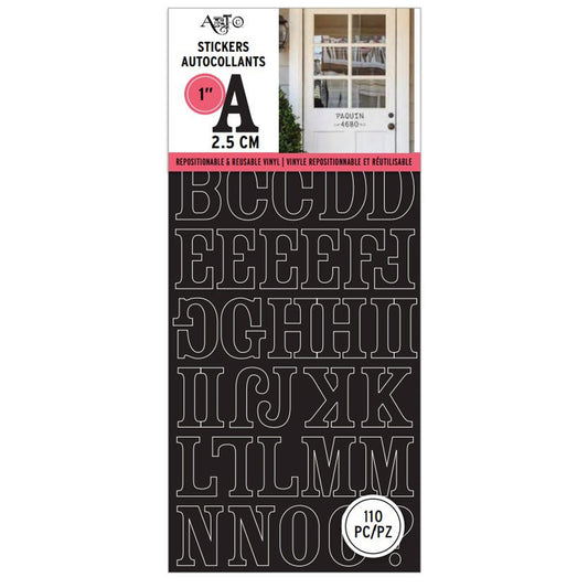 151 piece black letter sticker set - bulk  -- 56 per box