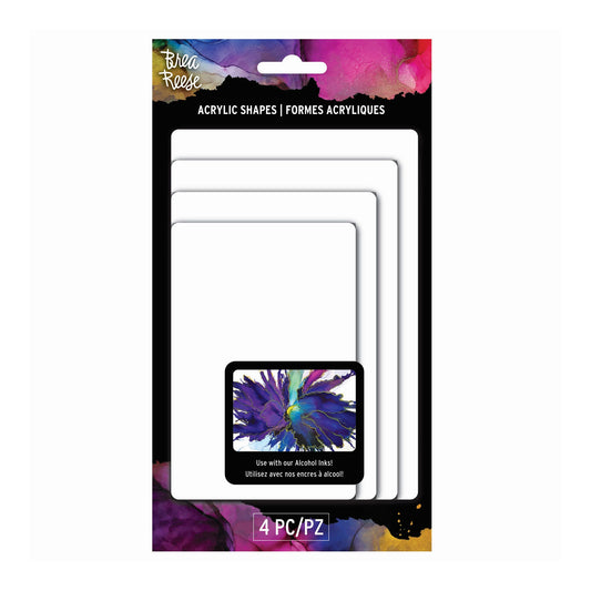 acrylic rectangle shapes - white - assorted sizes -  -- 32 per box