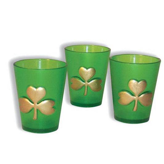 shamrock green shot glasses - 144 pack - plastic -- 42 per box