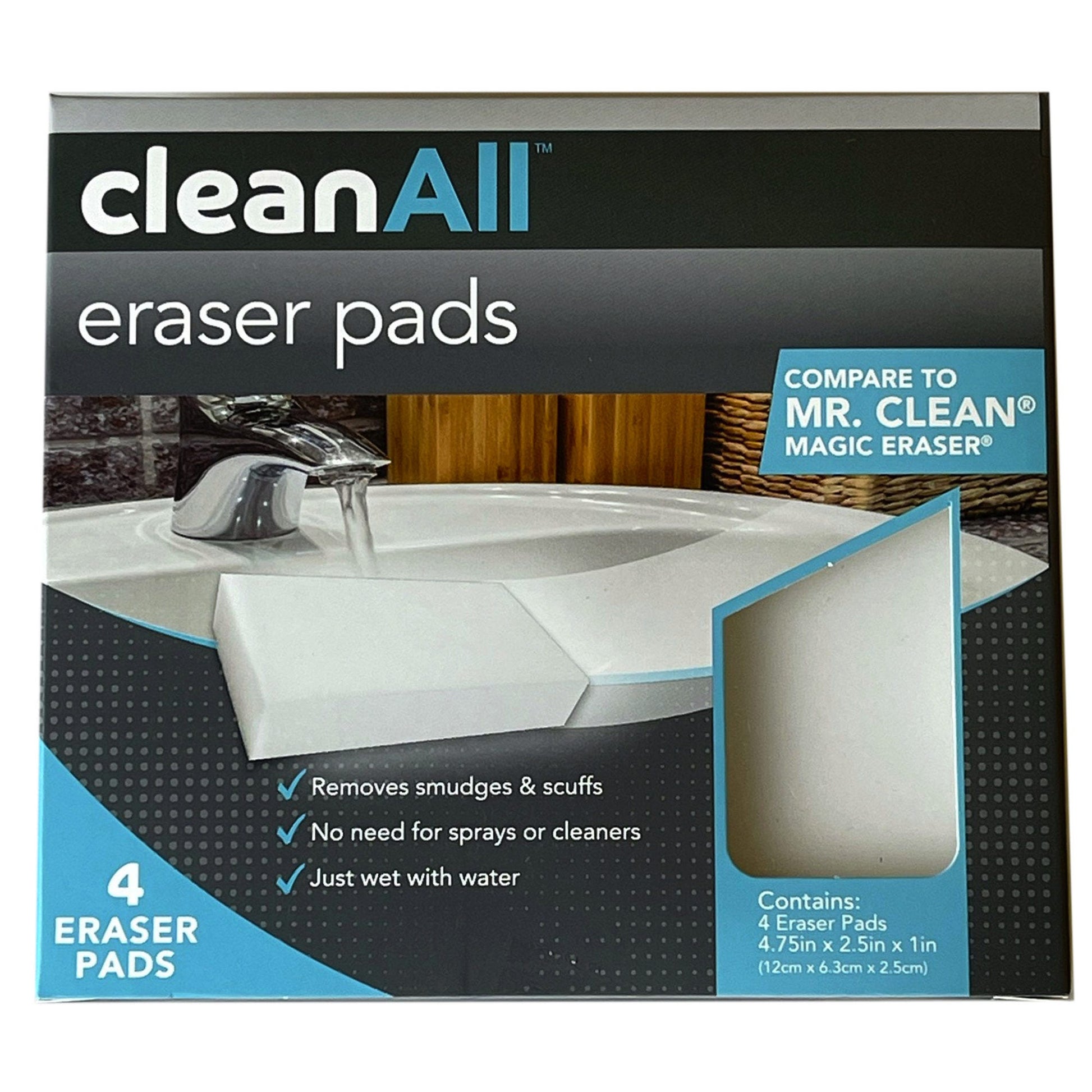 clean all eraser pads - 4 pack - bulk -- 8 per case