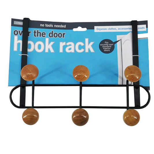 wood and steel over the door hanging rack - 6 hooks -- 7 per box