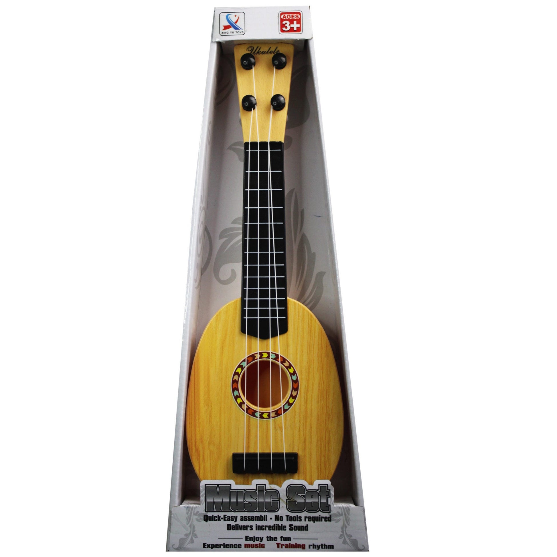 4-string ukelele - artificial wooden pattern -- 6 per box