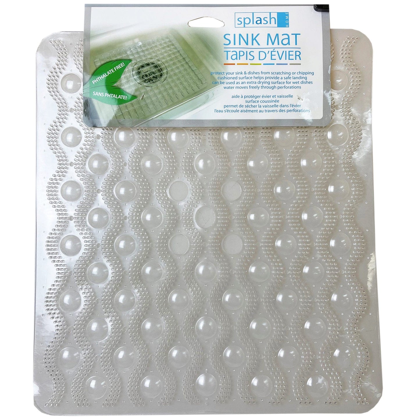 splash home waves style clear sink mat -- 12 per case