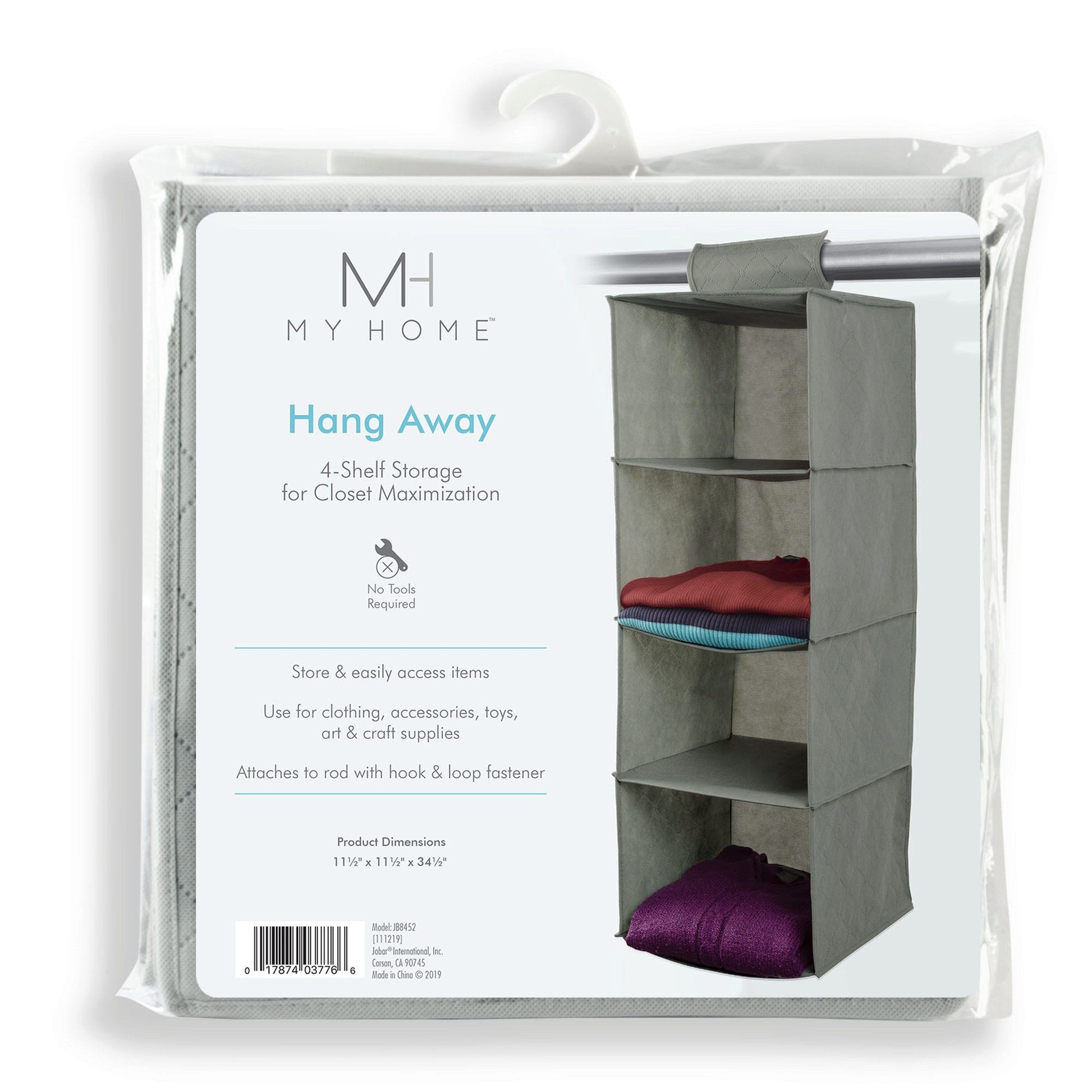 my home 4 compartment hanging shelf organizer -- 5 per box