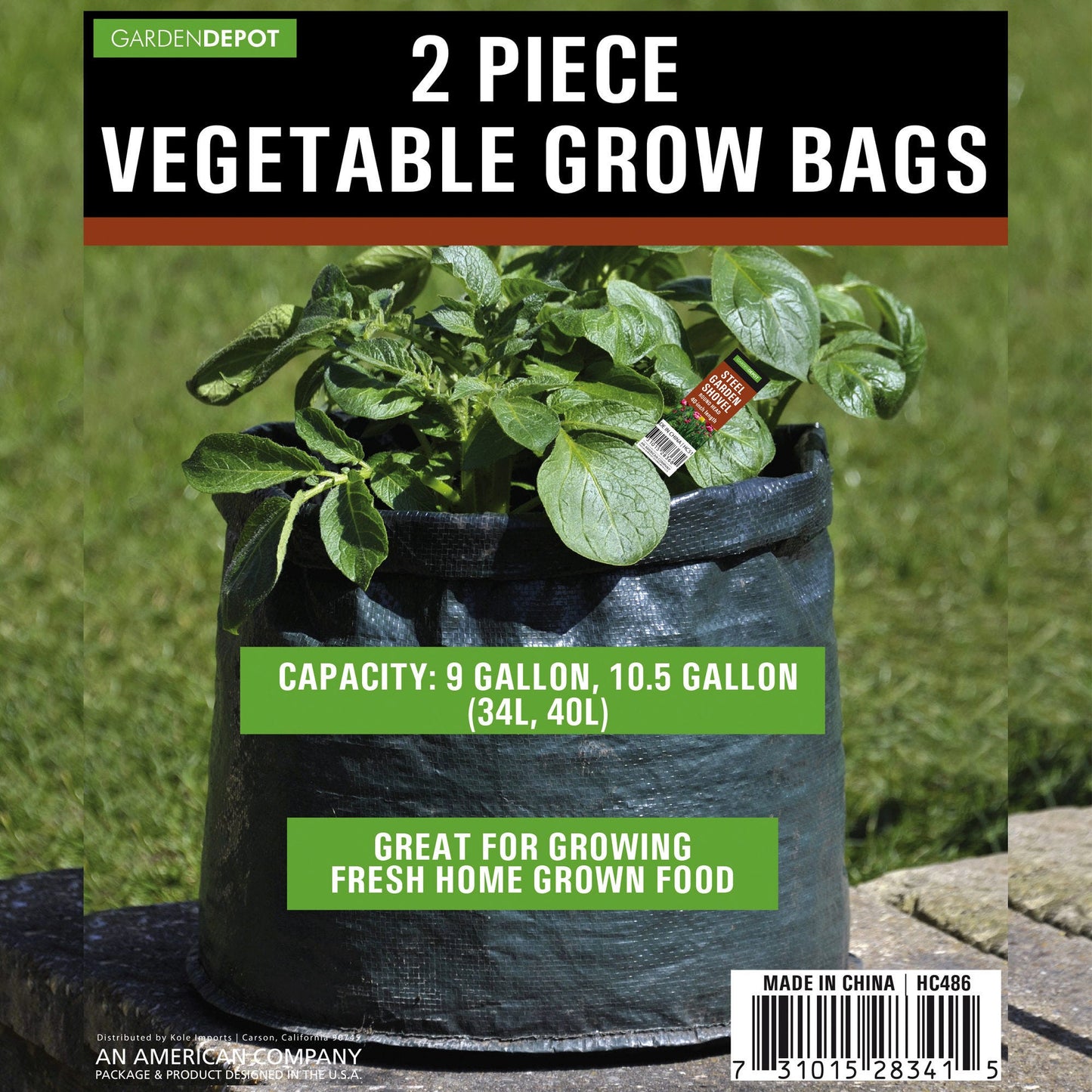 vegetable grow bags - 2 pack -- 6 per box