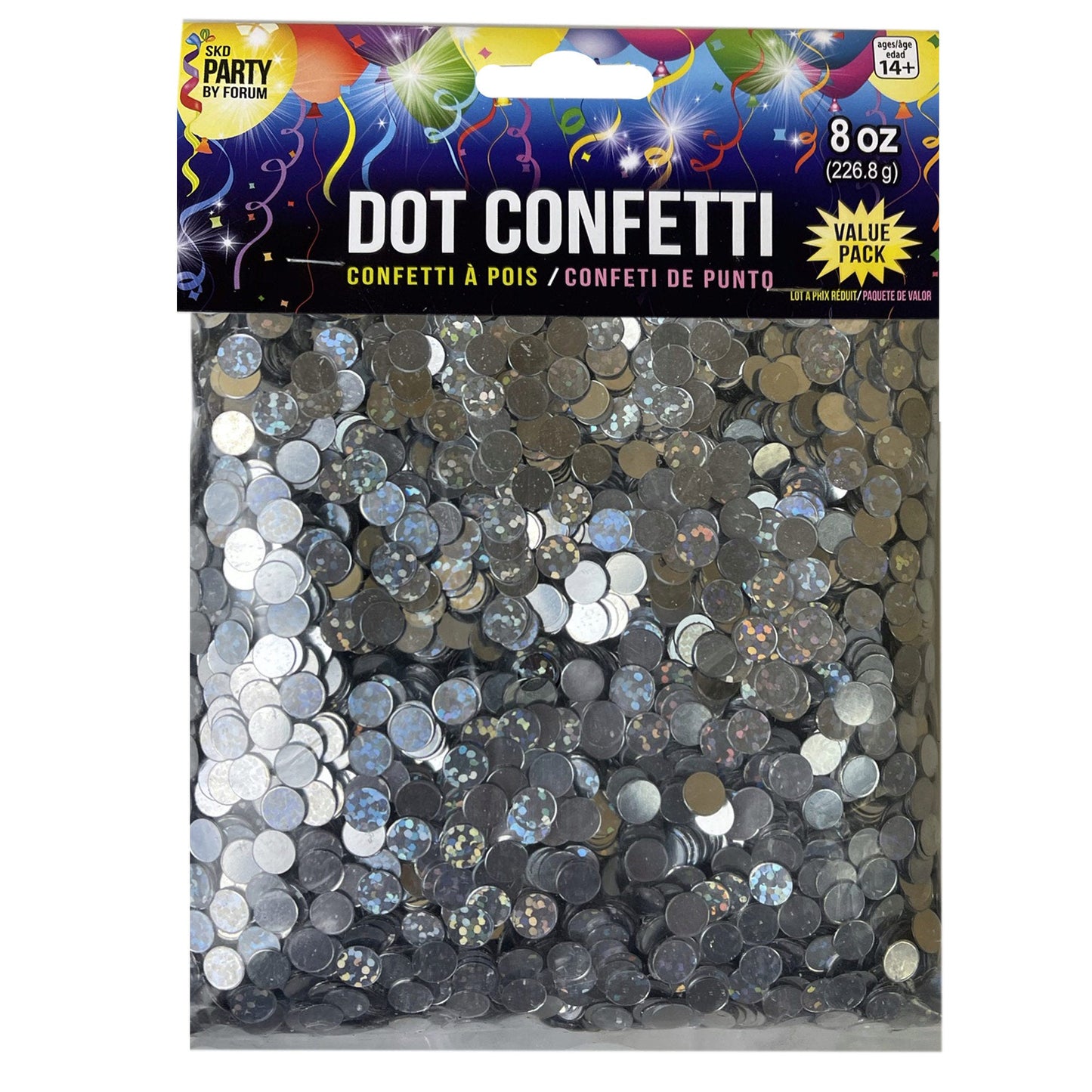 silver dot confetti value pack - 8 oz  -- 24 per case