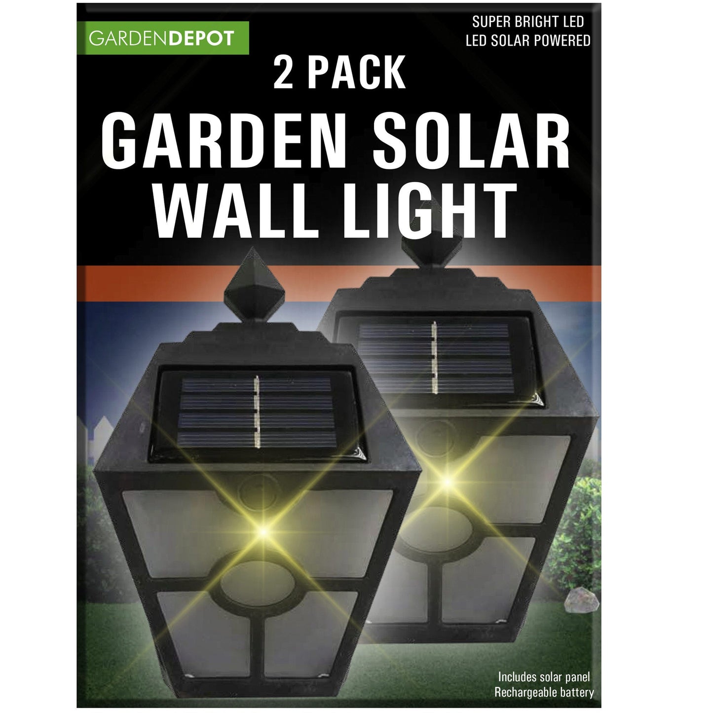 outdoor solar wall lamp - led -- 3 per box